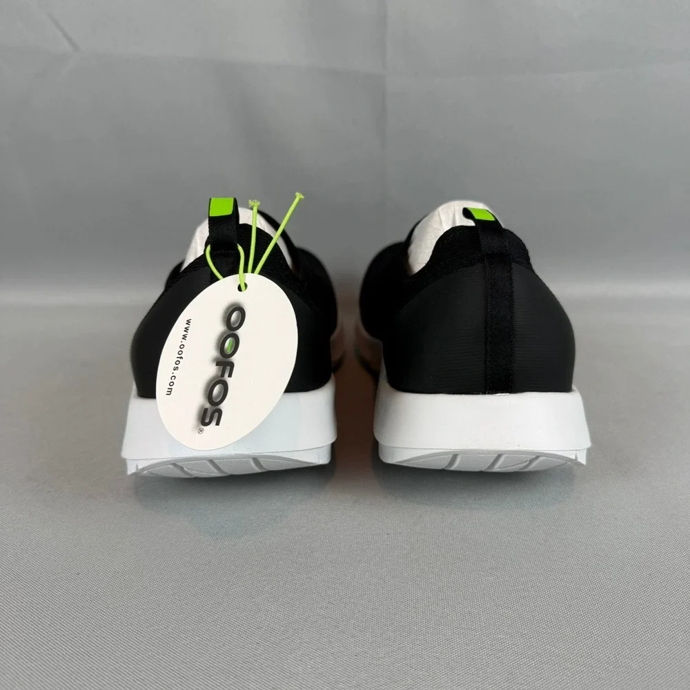 Oofos OOmg Sport Recovery Sneakers Mens 16 Black White Slip-On Light New NIB